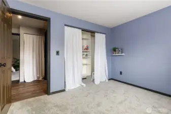 Bedroom #2 has sizable closet with built in organizers.  In the hall is another linen closet next to the main bath