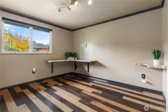 Bedroom #3 / Office. Fun new flooring and granite work spaces.