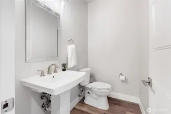 Downstairs powder room.