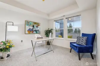 2nd bedroom has a nice view to the covered deck