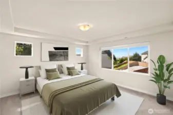 Primary suite is just the place to relax, recharge and reconnect.                                            virtually staged