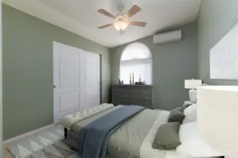Primary bedroom virtually staged