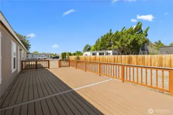 Large entertaining deck.