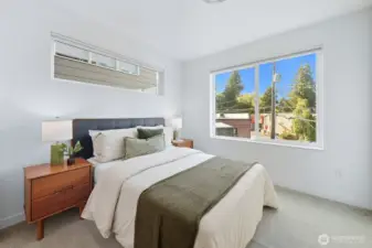 Second bedroom on upper level can also flex as office/den