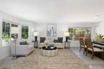 Bright spacious dining/living room