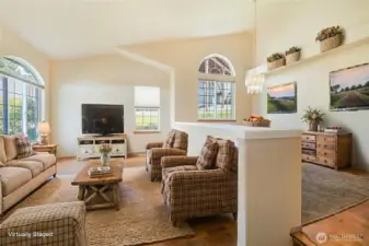 Virtually Staged Living Room & Dining room