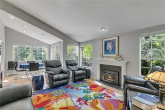 Spacious Family Room with Gas Fireplace