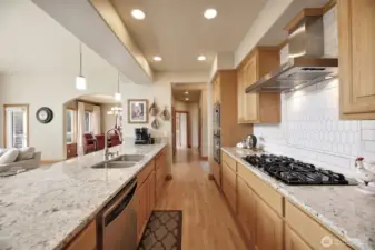 Chef kitchen with expansive counter space to prepare and serve