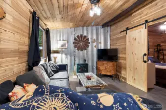 Spacious wrap-around couch.