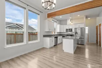 Dining room Looking into the amazing kitchen!