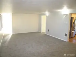 Living room right off the kitchen.