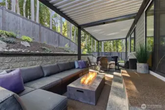 Easy access from the kitchen and dining areas to the outdoor patio makes entertaining a breeze.