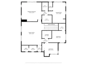 Upper level floor plan.