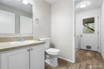 Step out into a pet’s paradise through the laundry room.