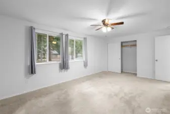 Spacious second bedroom, nearly the size of the primary