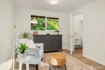 Generous primary with walk in closet