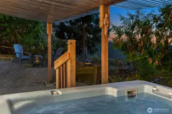Covered hot tub