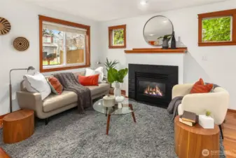 Winter nights made warm by the cozy gas fireplace