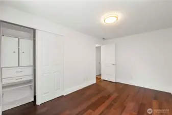 Both guest bedrooms offer convenient built-ins in the closets.