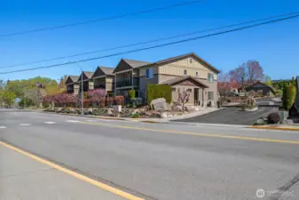 View of complex from Baker Ave.  B203 is a building not pictured but set back within the Montebello complex where it's quiet and peaceful.