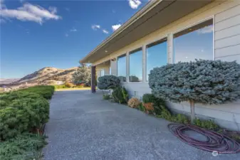 Patio facing East to Dyer Hill and beyond