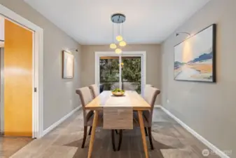 Dining Room with sliding doors to deck.