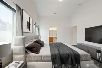 Virtually staged primary bed