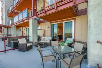 Partially covered patio.