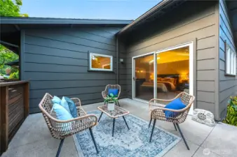 Wonderful private patio off the primary suite.
