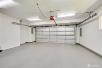Pristine clean two-car attached garage.