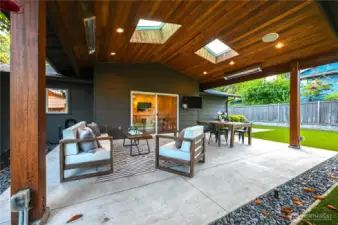 Beautiful outdoor heated patio area.