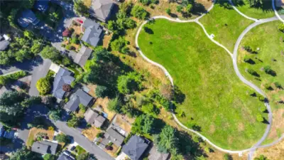 An aerial view of beautiful Surrey Downs Park.