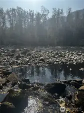 A short walk down the path brings you to the river.