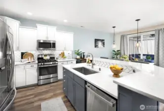 Kitchen has been updated with quartz countertops and soft close cabinents.