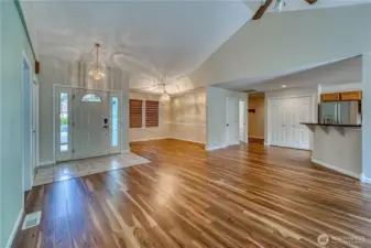 Tile Entry, Vaulted Great Room, Luxury Vinyl Planking