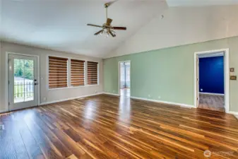 Two entry doors to the 2 Bedrooms with the Jack & Jill Full Bath, and door to the side Trex Deck...