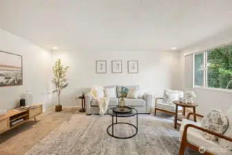Spacious open living room for entertaining.