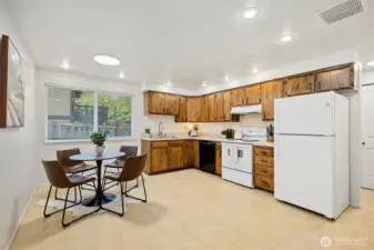 Kitchen with eating area.
