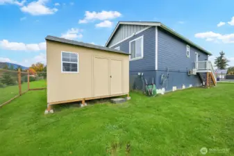 Great storage shed with loft.