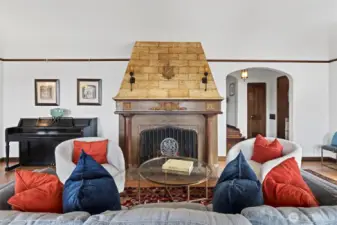 Cozy up to the grand fireplace for warmth and conversation.