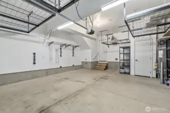 2-car garage with built-in storage shelves (not pictured).