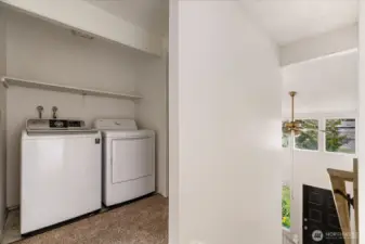 Laundry is upstairs! No need to haul heavy baskets up and down stairs.