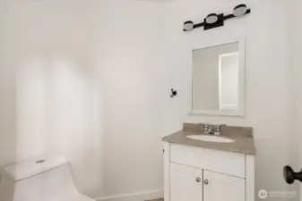 Downstairs powder room.