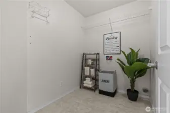 Plenty of extra space in your upstairs laundry room.