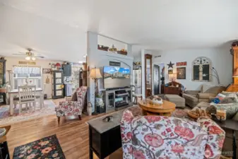 Living room and dining area