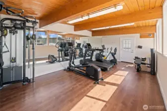 Inside the fitness center.