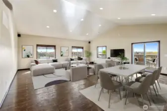 Virtually staged living area in ADU
