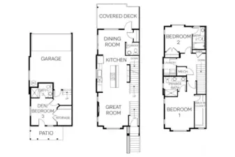 Residence 1 floorplan!  So much space with many design options!