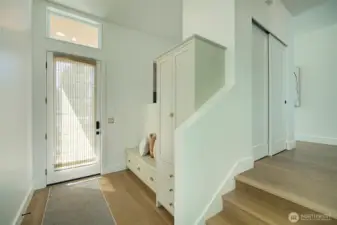 Entranceway with custom built-in locker and drawers