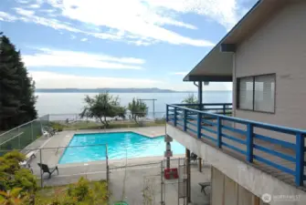 Community pool and clubhouse for residents